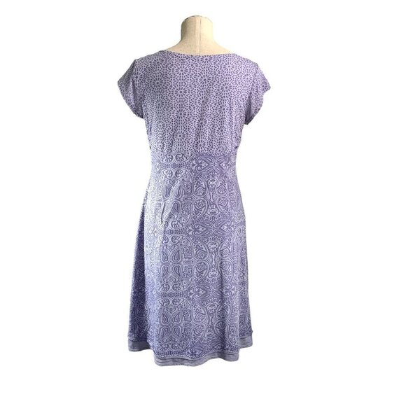 Athleta Dhara Paisley Double Layer Active Dress - Purple, Size Medium - Picture 3 of 7